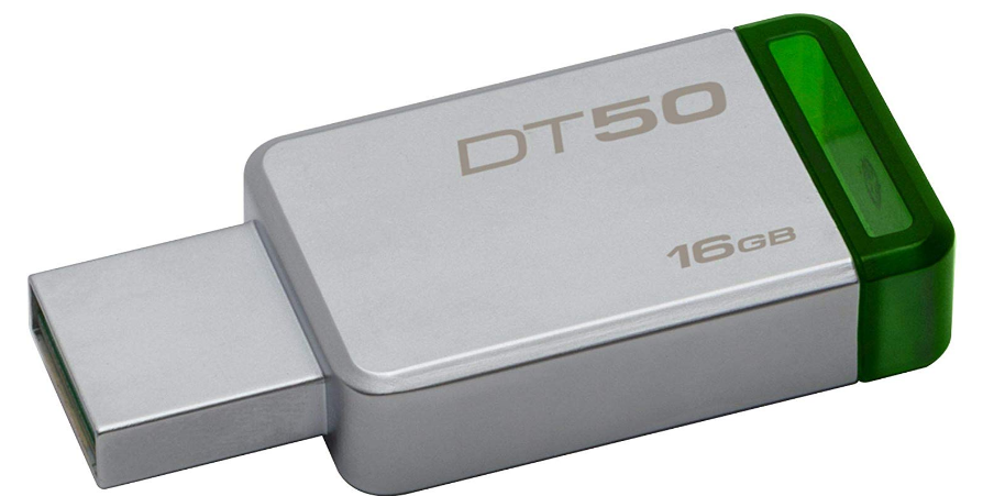Kingston DataTraveler 16GB USB 3.0 Flash Drive (Silver and Green) EASYCART