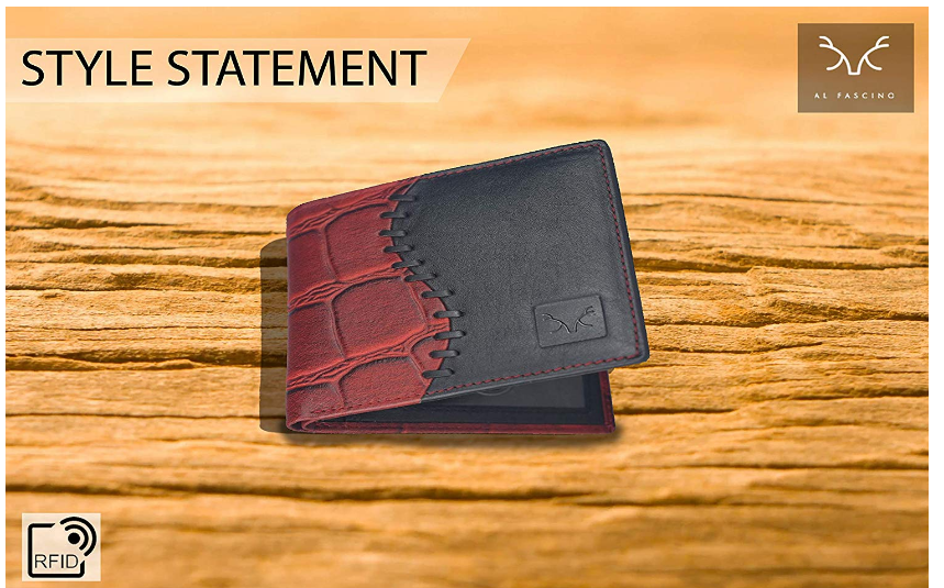 AL FASCINO Minimalist Wallet for Men Stylish Purse for Men RFID Wallet Purse for Men Wallet Genuine Leather Wallet Mens,Mens Brown Wallet Wallets