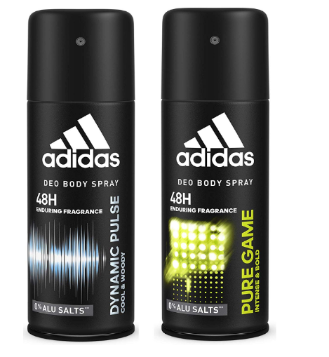 Adidas Dynamic Pulse Pure Deodorant Body Spray Combo For Men, 150ml (Pack Of 2) - EASYCART