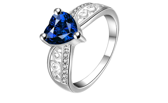 American Diamond (AD) single stone adjustable ring for girls/women