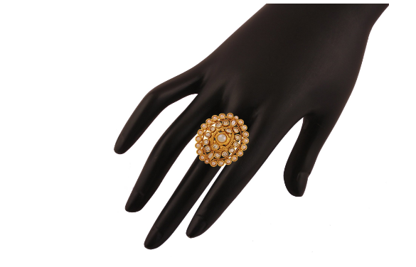 JYONA Kaneeka Rajwadi Look Gold Plated Adjustable Finger Ring for Women &  Girls Brass Gold Plated Ring Price in India - Buy JYONA Kaneeka Rajwadi  Look Gold Plated Adjustable Finger Ring for