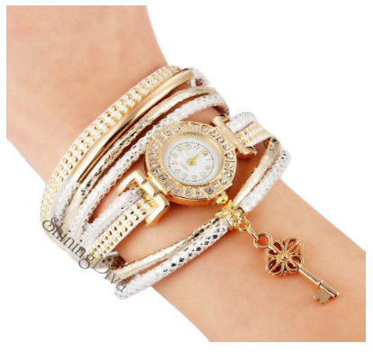 American Diamond Studded Leaf GoldPlated Bracelet Watch  Priyaasi