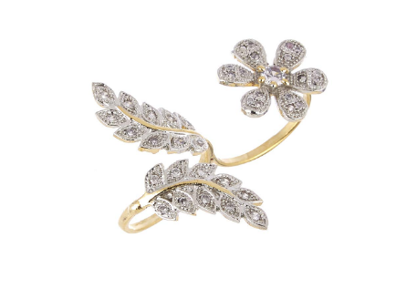 Buy 925 Sterling Silver American Diamond Flower Cocktail Ring for Women  Girls online