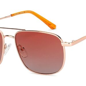 Vincent Chase By Lenskart | Gold Pink Full Rim Square Branded Latest and Stylish Sunglasses | Polarized and 100% UV Protected | Men & Women | Small | VC S13115