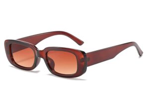 ELEGANTE Rectanglular Sunglasses for Women Retro Driving Sunlgasses Vintage Fashion Narrow Square Frame UV400 Protection