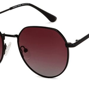 Vincent Chase By Lenskart | Black Pink Full Rim Hexagonal Branded Latest and Stylish Sunglasses | Polarized and 100% UV Protected | Men & Women | Small | VC S13122