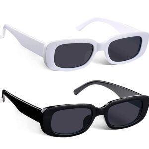 IFLASH Rectangle Sunglasses for Women Retro Fashion Sunglasses UV 400 Protection Square Frame Eyewear