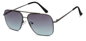 Vincent Chase By Lenskart | Gunmetal Grey Full Rim Square Branded Latest and Stylish Sunglasses | 100% UV Protected | Men & Women | Small | VC S14507