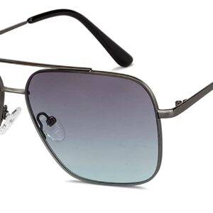 Vincent Chase By Lenskart | Gunmetal Grey Full Rim Square Branded Latest and Stylish Sunglasses | 100% UV Protected | Men & Women | Small | VC S14507