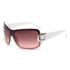 JM Oversized Wrap Around Shield Sunglasses for Women Big Trendy One Piece Lens Shades UV400