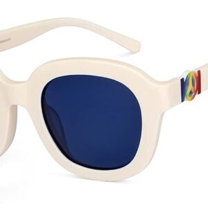 Vincent Chase Pride Collection By Lenskart | Blue Full Rim Round | Branded Latest and Stylish Sunglasses | Polarized and 100% UV Protected | For Men & Women | Small | VC S14844