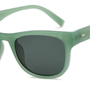 Vincent Chase By Lenskart | Green Grey Full Rim Square Branded Latest and Stylish Sunglasses | Polarized and 100% UV Protected | Men & Women | Medium | VC S15214