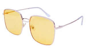 Oversized Square Female Sunglass. See Through Yellow Color UV Protected Lens. Nice,Comfortable, Stylish & Trendy Eyeglasses, High Quality Finishing. Cool&Classy Look.Comes With A Case & Wipe Cloth. Size Map- OVERSIZED. Lens Width: 5.8cm :: Frame Height: 5.4cm :: Bridge Width: 2.4cm :: Frame Length: 14cm :: Frame Width: 14cm