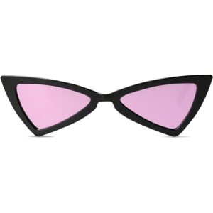 SOJOS Designer Cateye Triangle Sunglasses High Pointed Flat Mirrored Lens SJ2051