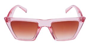 Soigné Square Sunglasses For Girls&Women.See Through Pink Color Frame.See Through Gradient Brown Color UV Protected Lens.Size Map-MEDIUM.