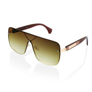 Karsaer Retro Oversized Flat Top Square Sunglasses for Women Men Large Siamese Sunglasses K7093