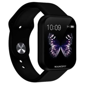 Bouncefit D20 Y68 Fitness Band Smartwatch – Single Touch Interface, Water Resistant, Workout Modes, Quick Charge Sports Smartwatch for Boys and Girls (Suitable for Kids and Teens only) – Jet Black