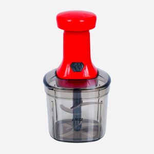 J-Bizz Vegetable Chopper Quick and Easy 5 Blade Push Fruit Chopper with Easy Push Close Lock Button (950ml) (Choper, Red)