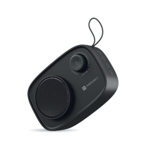 Portronics Pixel 2 Wireless Bluetooth Portable Speaker with Micro SD, 3.5mm Aux, 3W Output, Retro Volume Knob(Black)