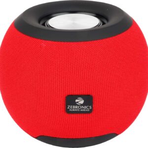 ZEBRONICS Zeb-Bellow 40 Wireless Bluetooth v5.0 Fabric Finish 8W Portable Speaker with Supporting 6Hrs Backup, 55mm Driver, Powerful Bass, USB, mSD, AUX Input, Built-in FM, TWS &Call Function(Red)