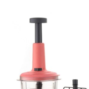 Clazkit 2 in 1 Push Chopper Push and Chop Chopper Vegetable and Fruit Cutter Chopper with Easy Push and Close Button 800 ml |Peach Color (Pack of 1)