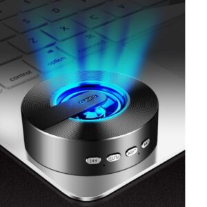 Clavier Pluto Portable Bluetooth Speaker, Bluetooth 5.0 Wireless Speakers with HD Sound and Rich Bass, LED Flashing Light, Built-in Mic for iPhone & Android,