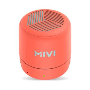 Mivi Play Bluetooth Speaker with 12 Hours Playtime. Wireless Speaker Made in India with Exceptional Sound Quality, Portable and Built in Mic-Orange